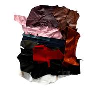 Full Grain Leather Scraps and Trimmings: 1.5 - 2lbs of scrap include fashion colors, metallics, prints, embossed leathers (USPS Padded Pouch)