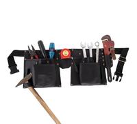 Full Grain Leather Tool Belt Wrench Holder Mechanics Tool Belt Practical and Stylish Belt Adjustable Leather Belt Gift (Black)