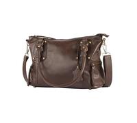 Full Grain Real Leather Handbag for Women, Shoulder Bag, Chocolate Brown