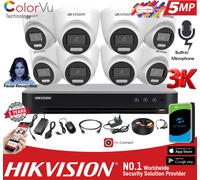 FULL HIKVISION COLOURVU CCTV SYSTEM HD 4CH 8CH 5MP DVR AUDIO CAMERA SECURITY KIT
