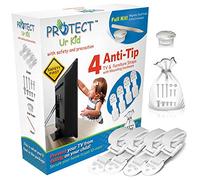 [Full Kit] Anti Tip Furniture and TV Straps w/ Ultra-Strong Mounting Hardware, Safety Stud Finder Locks-In Heavy Objects for Instant Earthquake, Child, Baby Proofing (4 Straps, White)