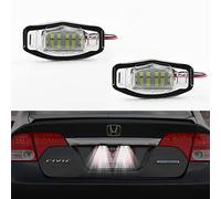 Full LED License Plate Light For Honda Accord Sedan Odyssey Pilot Civic & Acura MDX TSX TL ILX RDX RL - 6000K Diamond White, 2pcs Tag Lamp Assembly Replacement