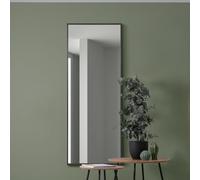 Full-Length Black Aluminium Metal Leaner Wall Mirror: 150 x 60cm - Large, Durable Frame, bedroom, hallway, bathroom or dressing room Wall Mirror