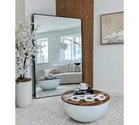 Full-Length Black Aluminium Metal Leaner Wall Mirror: 174 x 110cm - Large, Durable Frame, bedroom, hallway, bathroom or dressing room Wall Mirror