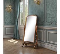 Full Length Cheval Mirror -Floor Standing - Solid Mahogany wood - Chestnut Color
