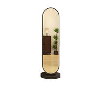 Full-Length Coat Rack with Swivel Mirror - Arched Floor Mirror for Living Room Bedroom & Cloakroom - Stylish Stand-Up Body Mirror with Storage Space-Saving Design