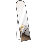Full Length Floor Mirror 60x165cm Black Aluminium Alloy Frame Tempered Glass 1pc