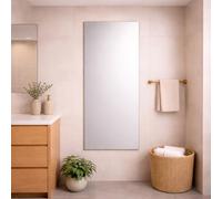 Full Length Frameless Bathroom Mirror 150 x 60cm - Large Rectangular Wall Mounted Mirror - Modern Polished Edge Glass - Portrait or Landscape Hanging