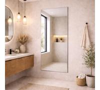 Full Length Frameless Bathroom Mirror 174 x 85cm - Large Rectangular Wall Mounted Mirror - Modern Polished Edge Glass - Portrait or Landscape Hanging