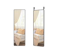 Full Length Hanging Mirror Over the Door or Wall Mounted, Ink Black