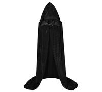 Full Length Hooded Velvet Cloak Halloween Christmas Costumes Fancy Cape Costumes Wizard Fairytale Fancy Dress Medieval Costume Halloween Masquerade Party (S-3XL)