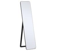 Full Length Mirror 160x37cm Black Pine Frame Sl reestanding Wall Mount Safe