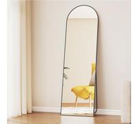 Full Length Mirror 60x165cm with Arched Frame - Floor Free Standing Long Arch, Full Body Mirror for Cloakroom, Bedroom, Livingroom & Wall-Mounted (Black)
