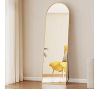 Full Length Mirror 60x165cm with Arched Frame - Floor Free Standing Long Arch, Full Body Mirror for Cloakroom, Bedroom, Livingroom & Wall-Mounted (Gold)
