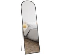 Full Length Mirror Aluminium Frame Floor Standing Wall Mounted Black