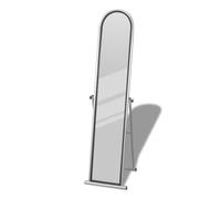Full Length Mirror Lacquer Coated Steel Grey 38x43x152cm Tilt Adjustable Elegant