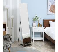 Full Length Mirror Wall-Mounted, Rectangle Dressing Mirror for Living Room HOMCOM Silver Small
