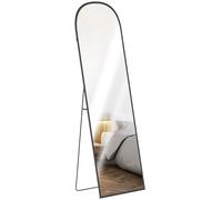 Full Length Mirror with Aluminium Alloy Frame Hanging or Leaning Black