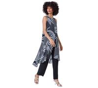 Full Length Printed Overlay Jumpsuit Roman Black 10
