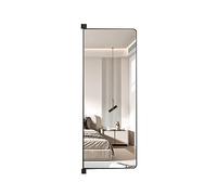 Full-Length Sliding Mirror Wardrobe with Rotating Hidden Folding Design Sl lack Finish 120x30cm - Stylish Space-Saving Solution for Modern Interiors