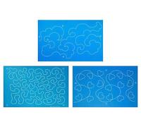 Full Line Stencil 3-Pack Edge to Edge - Cloudy Skies, Large Stipple Meander, & I Love It - Continuous Line Templates for Free Motion Quilting, Domestic Machine, Hand, Long-Arm Quilting