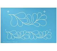 Full Line Stencil- Feather Border - Nylon Mesh Stencil, Continuous Line Template for Free Motion Quilting, Domestic Machine Quilting, Hand Quilting, Long-Arm Quilting (60034)