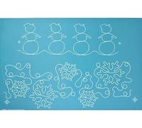 Full Line Stencil - White Winter with Snowman Border - Continuous Line Template for Free Motion, Domestic, Hand, Long-Arm Quilting (40005)