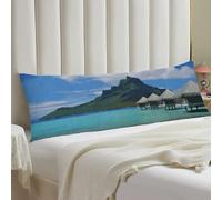 Full Long Tahiti Beach Pillow Case 20x54 Inch Microfiber Body Pillow Cover with Invisible Zipper Decorative Protector Soft Breathable Pillowcase for Hot Sleepers Night Sweats