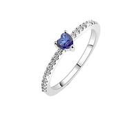 Full Love Imitation Zircon Ring for Girls and Women Jewellery Gifts Striped Shirt Blue, 9, Metal, No Gemstone