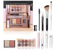 Full Make Up Set, All-In-One Makeup Kit Gifts For Teenage Girls Women, Xmas Present Travel Make Up Eyeshadow Palette Lipstick Blush Highlight Mascara Eyeliner Clear Eyebrow Gel Concealer
