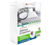 Full Mattress Protector with Zipper by Guardmax. Terry Cotton Waterproof & Bed Bug Proof Mattress Encasement - Soft & Comfortable Mattress Cover with 12 Inch Deep Pockets for Perfect and Snug Fit