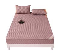 Full Mattress Protector Zipped Single/Double/King 70/135X190 Embroidery Mattress Topper Cover with Zip 6 Sided Zipper Closure Non-Slip Noiseless Breathable 5-30cm Deep Fitted Sheet(150X200+19cm,Bean)