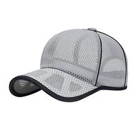 Full Mesh Breathable Baseball Cap Unisex Adjustable Quick Dry Sports Headwear for Summer Outdoor Running Fishing Hiking Daily Casual Use Fits Most Men Women Lightweight Soft Fabric Classic Plain Grey