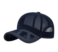 Full Mesh Breathable Baseball Cap Unisex Adjustable Quick Dry Sports Headwear for Summer Outdoor Running Fishing Hiking Daily Casual Use Fits Most Men Women Lightweight Soft Fabric Classic Plain Navy