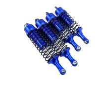 Full Metal Big Bore Aluminium Shock Absorber Assembled Set Front Rear For 1 10 Scale 727 4x4 RC Car Compatible With Various Off Road Models(Blue front rear)