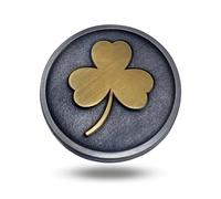 Full Metal Markers Irish Shamrock Ireland Clover Unique Magnetic Metal Golf Ball Marker with Hat Clip Accessory for Men & Women (1 Ball Marker + Hat Clip)