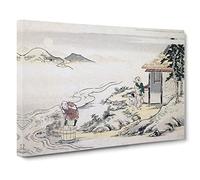 Full Moon At The Harvest By Kitagawa Utamaro Asian Japanese Canvas Wall Art Print Ready to Hang, Framed Picture for Living Room Bedroom Home Office Décor, 30x20 Inch (76x50 cm)