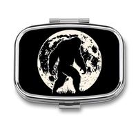 Full Moon Bigfoot Pill Box 2 Compartment Pill Case Decorative Organizer Storage Boxes Holder Cute