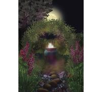 Full moon blank fine art A5 greeting cards for all occasions - Strawberry Moon - Pack of 3 multipack