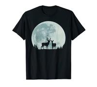 Full Moon Deer Woods Hunting Hunter White Tail Deer Moose T-Shirt