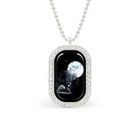 Full Moon Flock Of Birds Tree Custom Photo Necklace Personalized Picture Pendant Memory Jewelry for Women