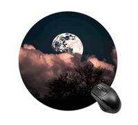 Full Moon Gaming Mouse Pad Funny Mousepad with Non-Slip Rubber Base Cute Mouse Pads for Desk for Women Small Portable Mouse Mat for Laptop Mini Computer Mousepads 7.8x7.8 Inches