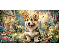 Full-Moon-German-Shepherd Jigsaw Puzzles 1000Pc Educational Game Challenge Recycled Paper Impossible Hard Difficult for Adults and Kids Age 12 Years + 38x52/1000pcs
