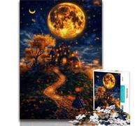 Full Moon Jigsaw Puzzles for Adults,Help The Brain Exercise Addictive Toys to Cultivate Patience Parent-child Interaction 38x26cm