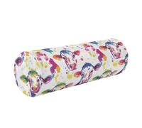 Full Moon Memory Foam Cylinder Bolster (prop1) Decorative Round Pillow for Bed Sleeping -Colorful Cow Beauty