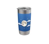 Full Moon Night Sky Clouds Stars Minimal Design Stainless Steel Insulated Tumbler