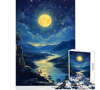 Full Moon Over Mountains 1000 Piece Jigsaws for Adults Puzzle Stimulate Active Brain And Mind Gentle Relaxing Fun Activity (50x75cm)