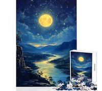 Full Moon Over Mountains 1000 Piece Jigsaws for Adults Puzzle Stimulate Active Brain And Mind Gentle Relaxing Fun Activity (38x26cm)