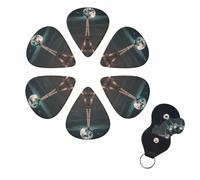 Full Moon Paris Guitar Picks Set of 6 Paris Eiffel Tower Guitar Picks with Organizer Storage Box Guitar Accessories Ukulele for Acoustic Guitar Bass