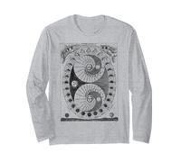 Full Moon Phase Space Astronomy Chart Phases of The Moon Long Sleeve T-Shirt